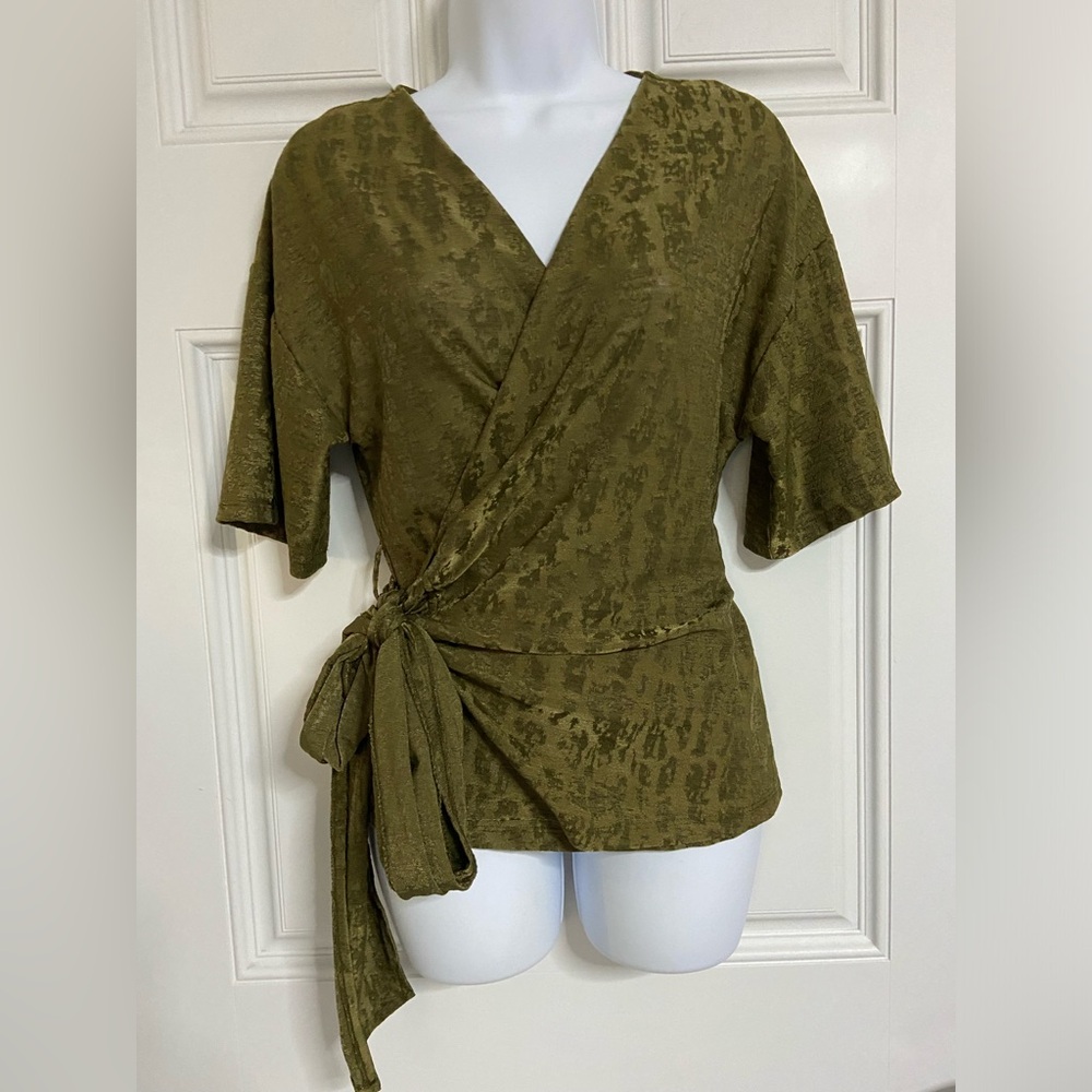 2- ZARA Green Wrap Blouse